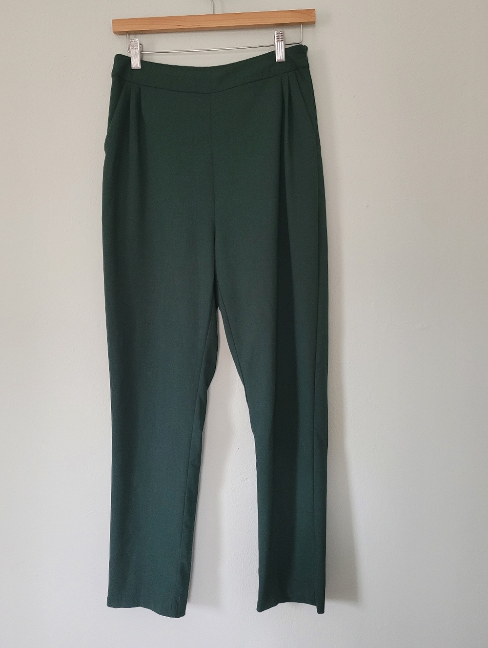 Dark Green Straight-Leg Trousers - Lulu's - Size Medium